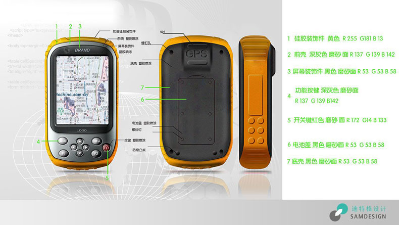 手持GIS數據采集器外觀(guān)設計效果圖